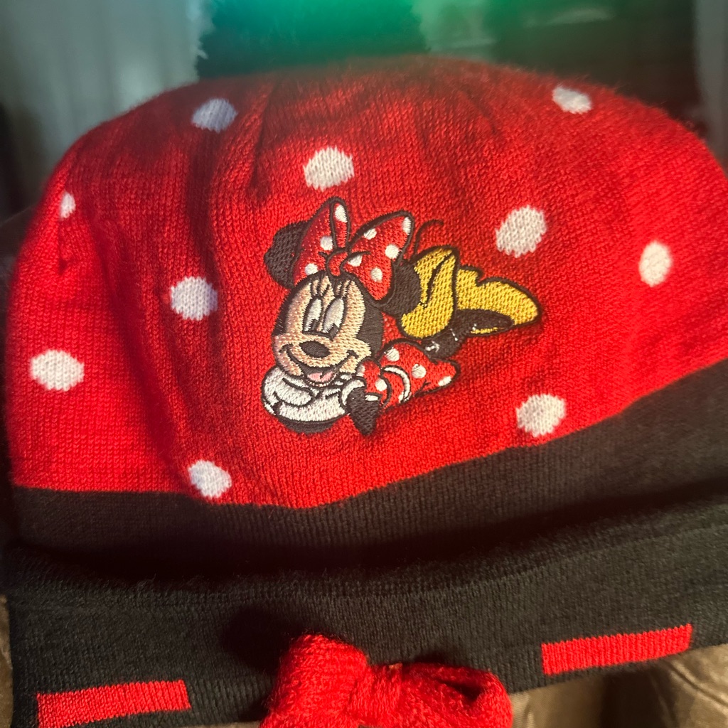 Disney Minnie Mouse Red And Black Polka Dot Kids Hat
